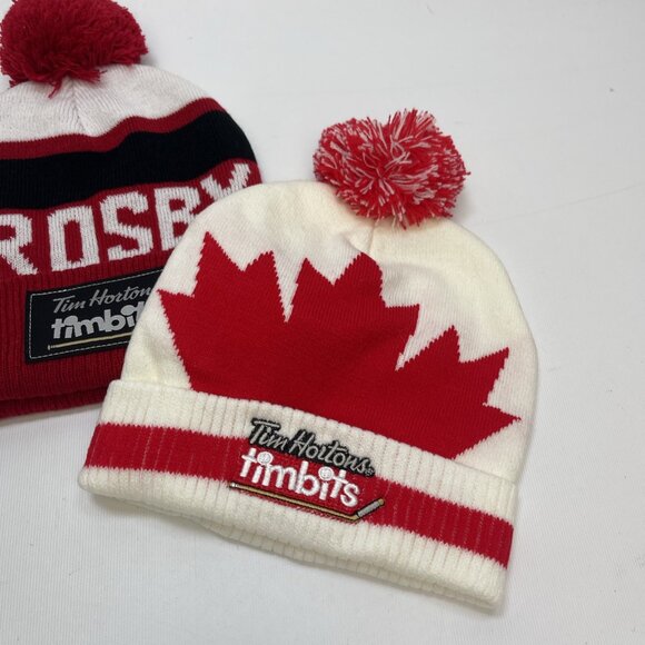 Lot x2 Tim Hortons Timbits Player Sydney Crosby #87 Tuque Red/Black/White O/S - Picture 2 of 7